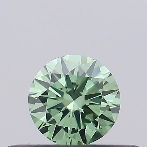 0.22ct Round Lab Grown Diamond (Colour Fancy Vivid Green, Clarity VS2, Cut EX, IGI Certified)