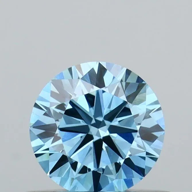 0.46ct Round Lab Grown Diamond (Colour Fancy Vivid Blue, Clarity VS1, Cut VG, IGI Certified)