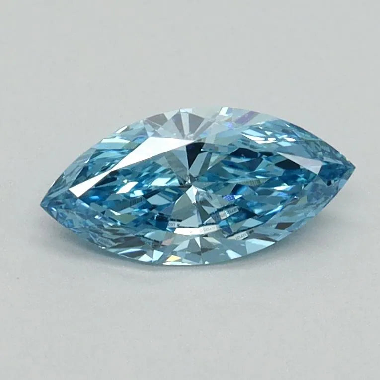 0.50ct Marquise Lab Grown Diamond (Colour Fancy Vivid Blue, Clarity VS2, IGI Certified)