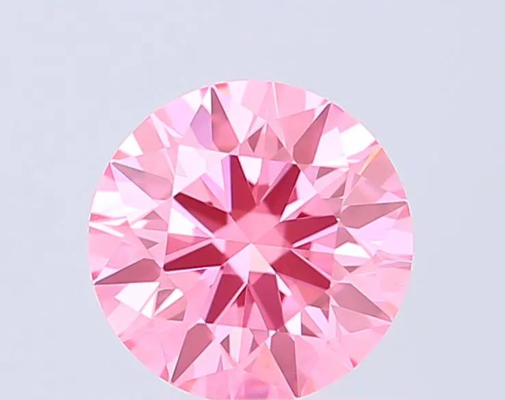 0.70ct Round Lab Grown Diamond (Colour Fancy Vivid Pink, Clarity VVS2, Cut ID, IGI Certified)