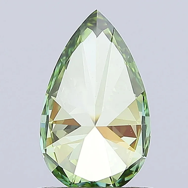 1.00ct Pear Lab Grown Diamond (Colour Fancy Vivid Green, Clarity VVS2, IGI Certified)