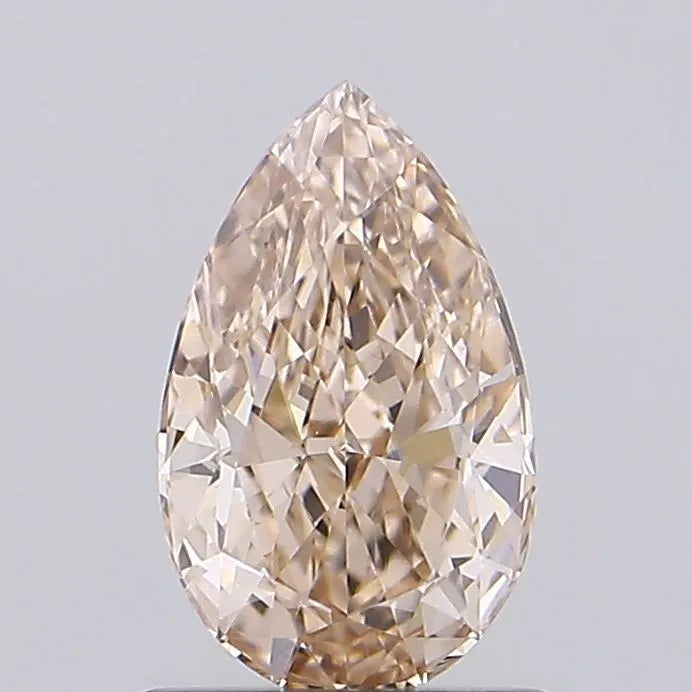 1.01ct Pear Lab Grown Diamond (Colour Fancy Light Brown, Clarity VVS2, IGI Certified)