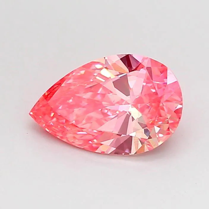 1.02ct Pear Lab Grown Diamond (Colour Fancy Vivid Pink, Clarity VS1, IGI Certified)