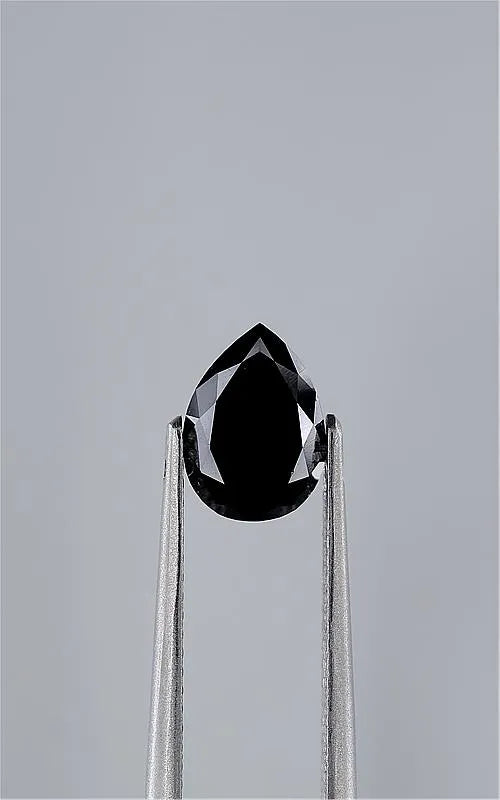 1.15ct Pear Natural Diamond (Colour Fancy Black, Clarity VVS2, Cut EX, GIA Certified)
