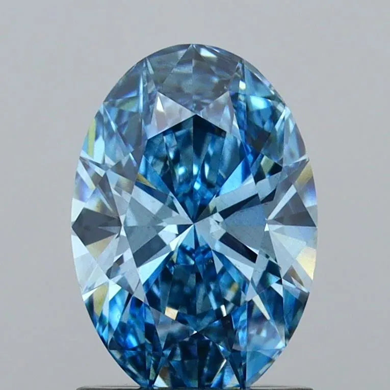 1.26ct Oval Lab Grown Diamond (Colour Fancy Blue, Clarity VS1, Cut GD, IGI Certified)
