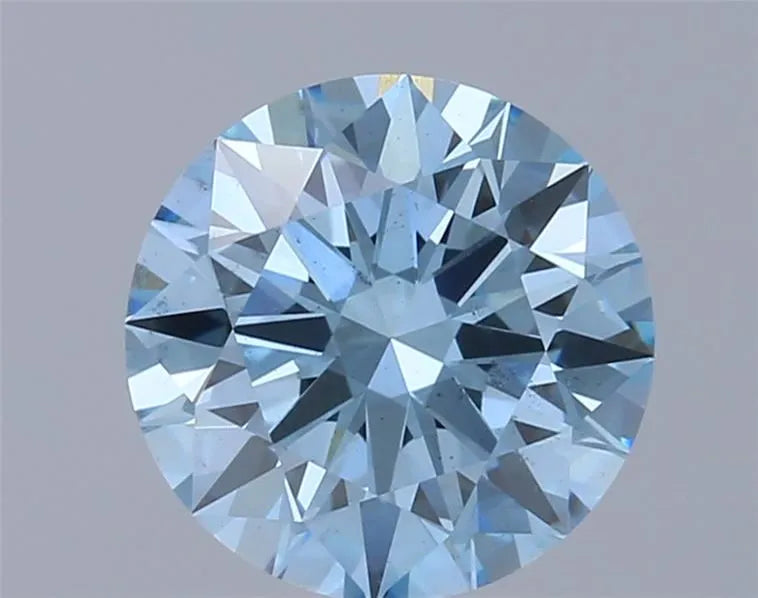 1.28ct Round Lab Grown Diamond (Colour Fancy Vivid Blue, Clarity VS2, Cut ID, IGI Certified)