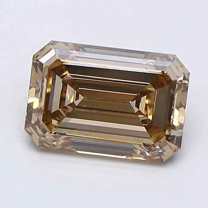 1.48ct Emerald Lab Grown Diamond (Colour Fancy Brown, Clarity VS1, IGI Certified)