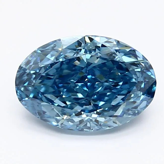 1.49ct Oval Lab Grown Diamond (Colour Fancy Vivid Blue, Clarity VS1, IGI Certified)