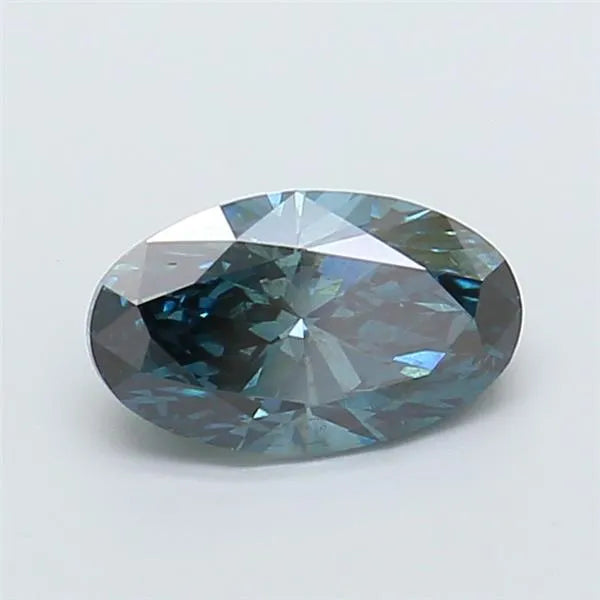 1.50ct Oval Lab Grown Diamond (Colour Fancy Deep Green Blue, Clarity SI1, IGI Certified)