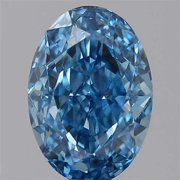 1.50ct Oval Lab Grown Diamond (Colour Fancy Vivid Blue, Clarity VS1, IGI Certified)