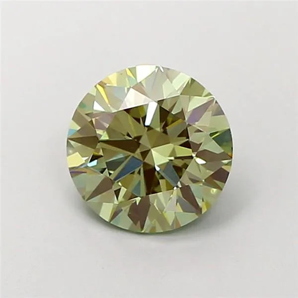 1.51ct Round Lab Grown Diamond (Colour Fancy Vivid Green, Clarity VS1, Cut ID, IGI Certified)