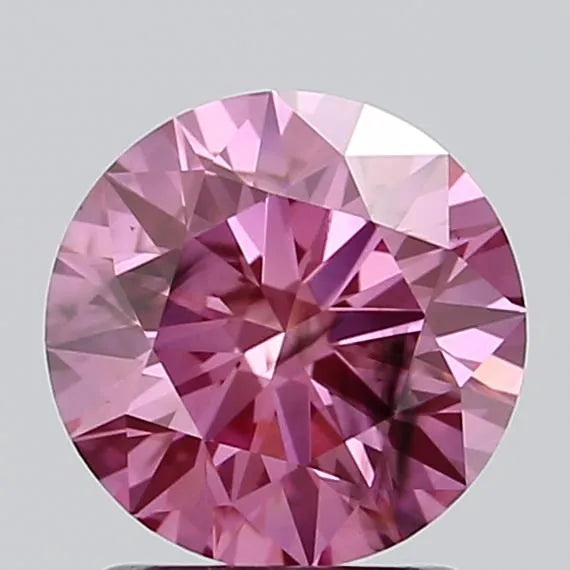 1.56ct Round Lab Grown Diamond (Colour Fancy Vivid Pink, Clarity SI2, Cut ID, IGI Certified)