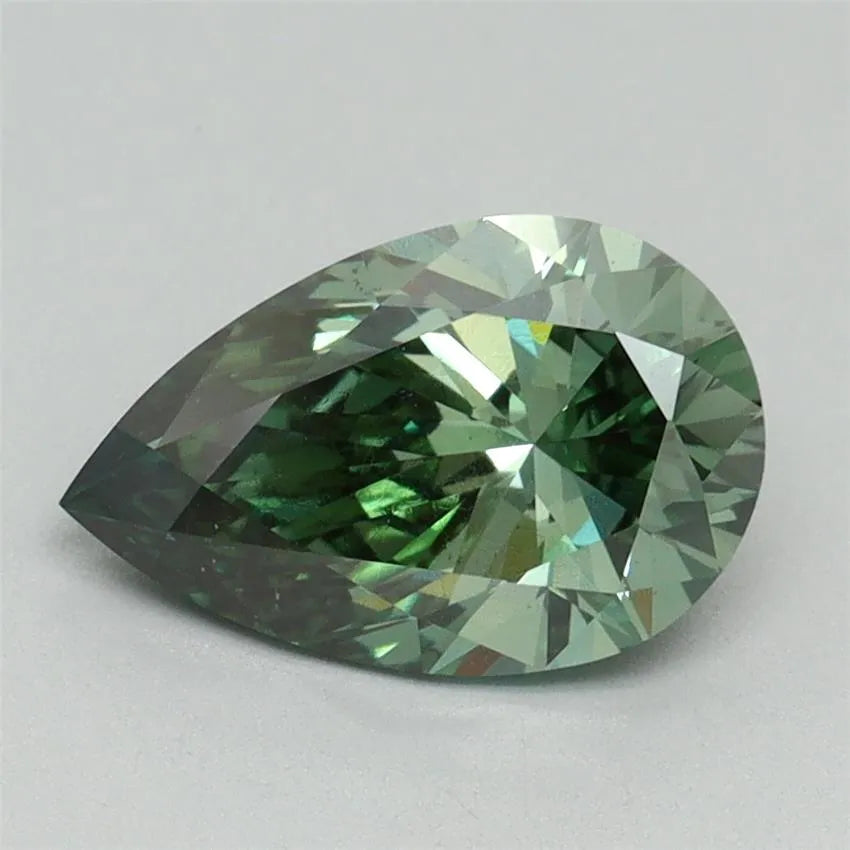1.70ct Pear Lab Grown Diamond (Colour Fancy Vivid Green, Clarity VS1, IGI Certified)