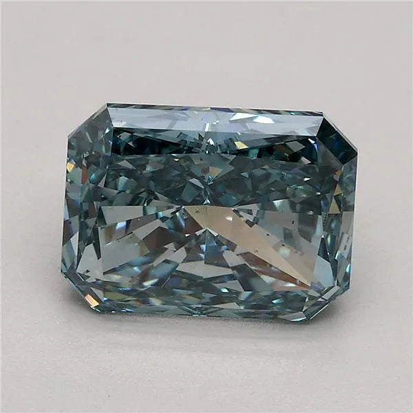 1.93ct Radiant Lab Grown Diamond (Colour Fancy Vivid Greenish Blue, Clarity VS2, IGI Certified)