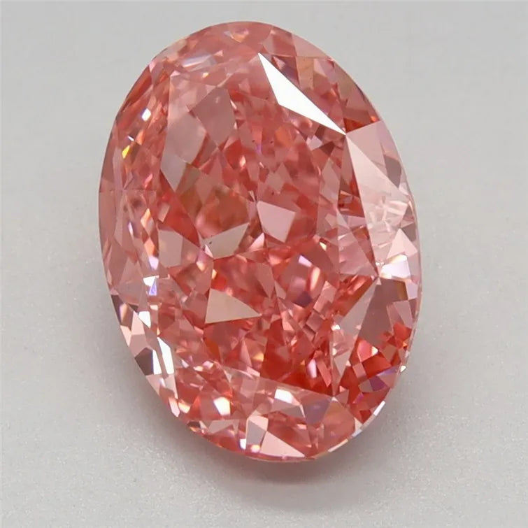 2.08ct Oval Lab Grown Diamond (Colour Fancy Vivid Pink, Clarity VS1, IGI Certified)