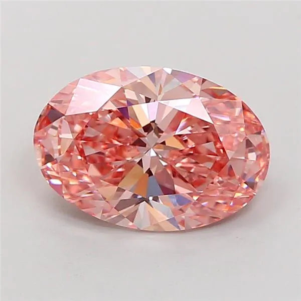 2.65ct Oval Lab Grown Diamond (Colour Fancy Vivid Pink, Clarity VVS2, IGI Certified)