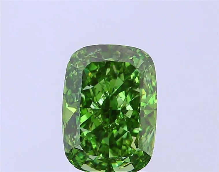 2.94ct Cushion modified Lab Grown Diamond (Colour Fancy Vivid Green, Clarity VS1, IGI Certified)