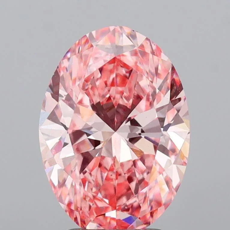 3.01ct Oval Lab Grown Diamond (Colour Fancy Vivid Pink, Clarity VVS2, IGI Certified)
