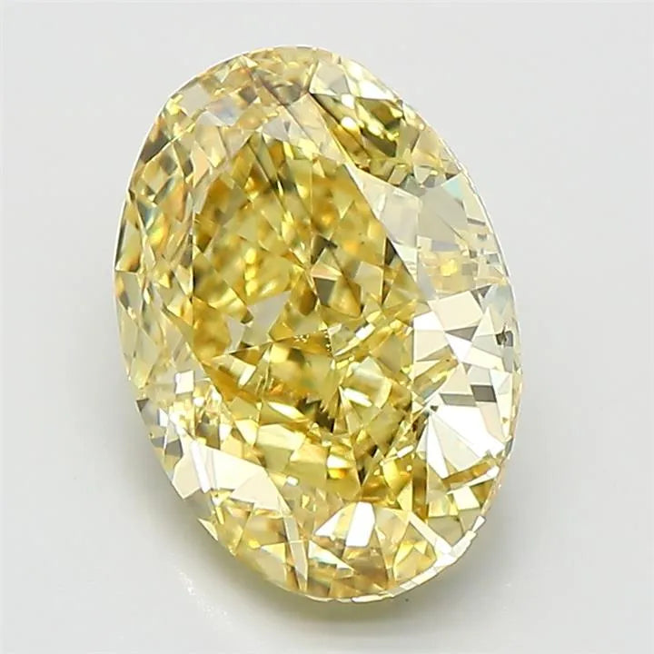 3.03ct Oval Lab Grown Diamond (Colour Fancy Intense Yellow, Clarity SI1, IGI Certified)