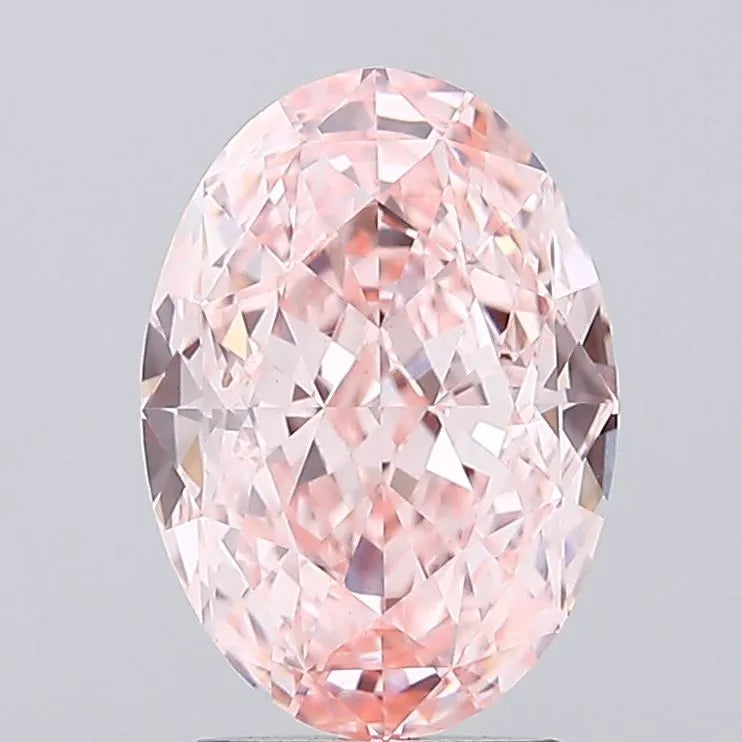 3.03ct Oval Lab Grown Diamond (Colour Fancy Vivid Pink, Clarity VVS2, IGI Certified)