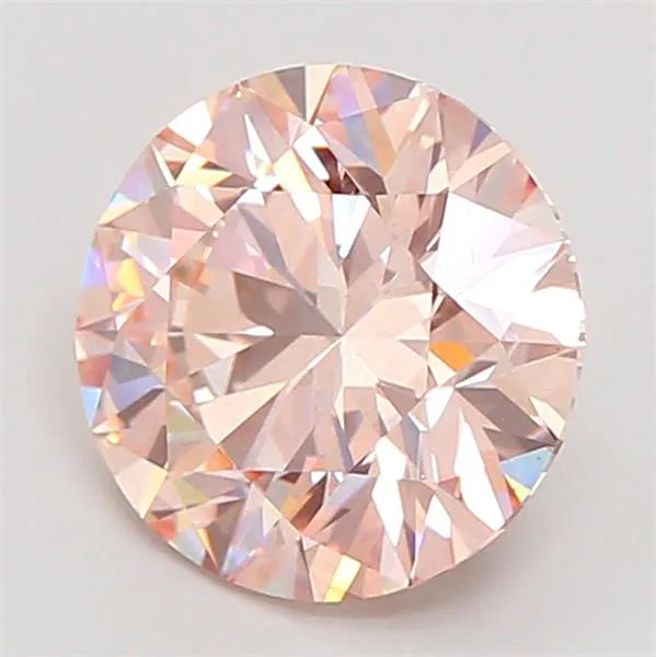 3.09ct Round Lab Grown Diamond (Colour Fancy Brownish Pink, Clarity SI1, Cut ID, IGI Certified)