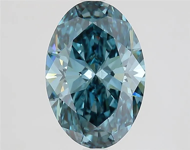 3.19ct Oval Lab Grown Diamond (Colour Fancy Vivid Blue, Clarity VS1, IGI Certified)