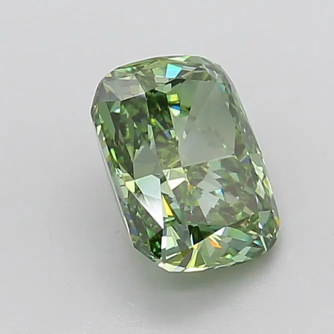 3.29ct Cushion modified Lab Grown Diamond (Colour Fancy Vivid Green, Clarity VVS2, IGI Certified)