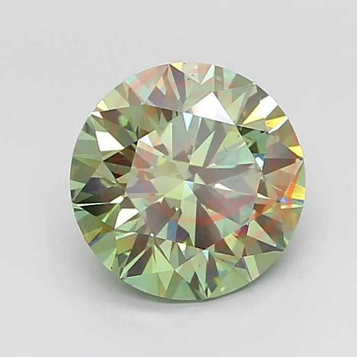 4.79ct Round Lab Grown Diamond (Colour Fancy Intense Green, Clarity VS2, Cut EX, IGI Certified)