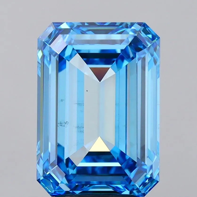5.00ct Emerald Lab Grown Diamond (Colour Fancy Vivid Blue, Clarity VS1, IGI Certified)