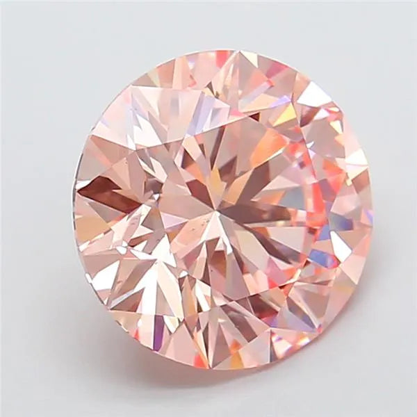 5.01ct Round Lab Grown Diamond (Colour Fancy Intense Pink, Clarity VS2, Cut ID, IGI Certified)