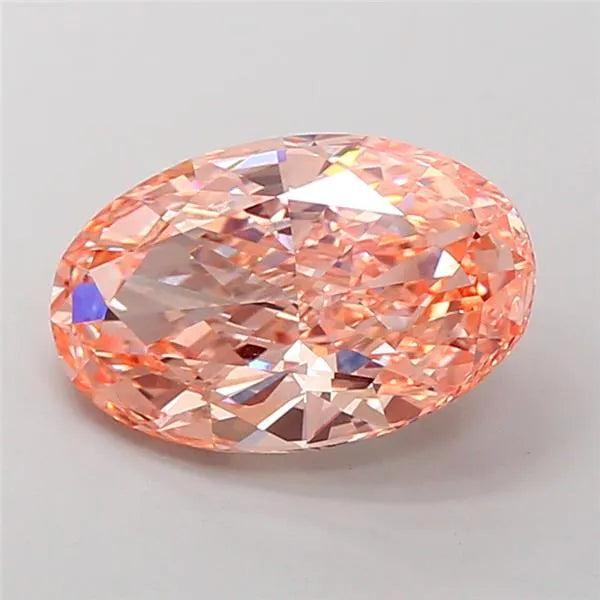 5.02ct Oval Lab Grown Diamond (Colour Fancy Intense Pinkish Orange, Clarity VS1, IGI Certified)