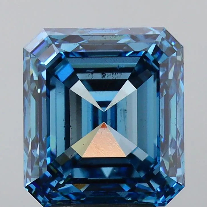 5.03ct Emerald Lab Grown Diamond (Colour Fancy Vivid Blue, Clarity SI1, IGI Certified)