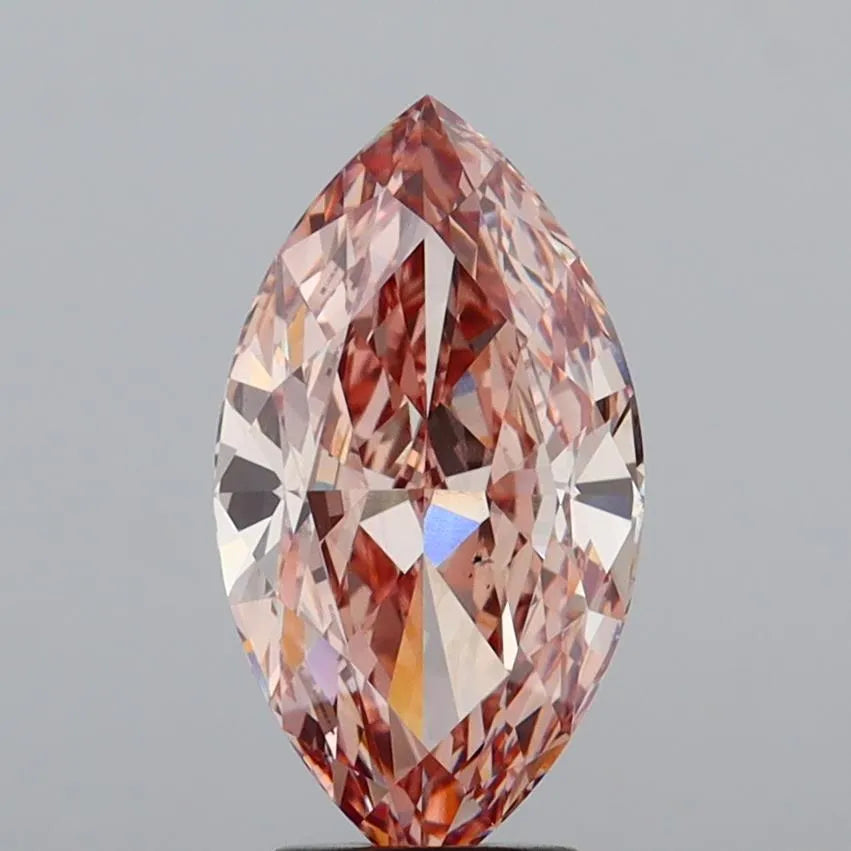 5.05ct Marquise Lab Grown Diamond (Colour Fancy Intense Brownish Pink, Clarity VS2, IGI Certified)