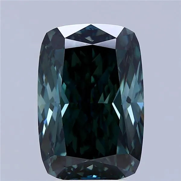 5.08ct Cushion modified Lab Grown Diamond (Colour Fancy Deep Green, Clarity VVS2, IGI Certified)