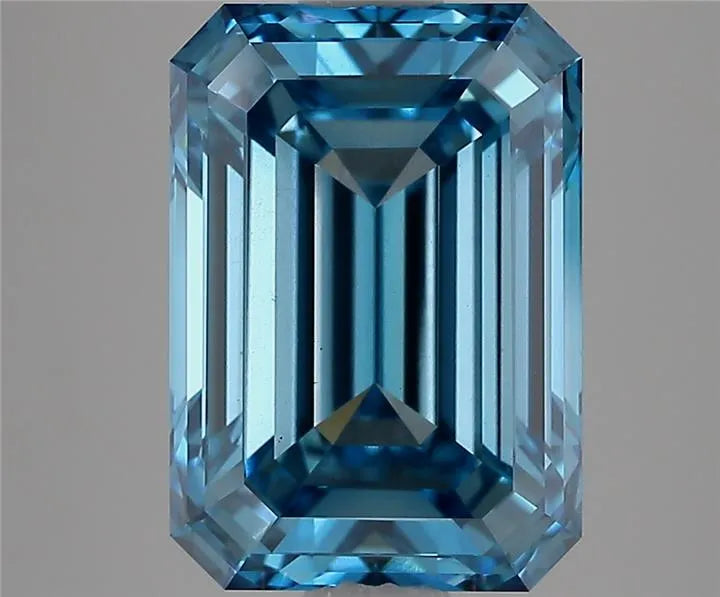 5.10ct Emerald Lab Grown Diamond (Colour Fancy Vivid Blue, Clarity VS2, IGI Certified)