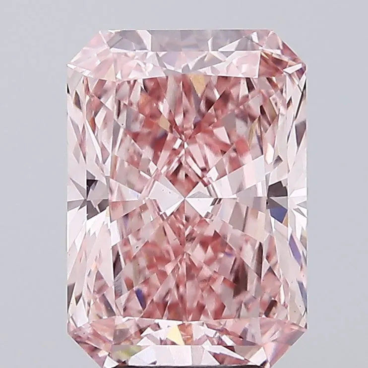 5.10ct Radiant Lab Grown Diamond (Colour Fancy Vivid Pink, Clarity VS2, IGI Certified)