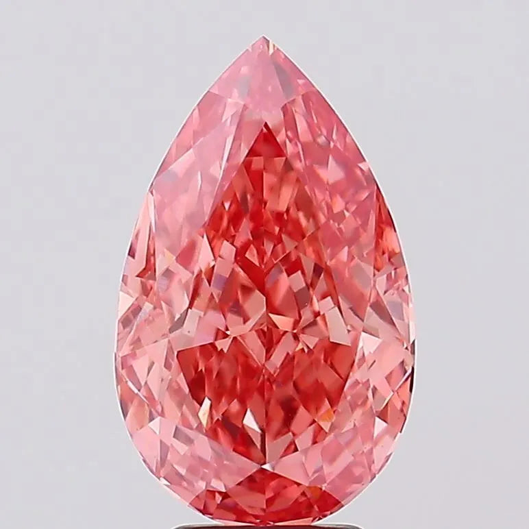 5.20ct Pear Lab Grown Diamond (Colour Fancy Vivid Pink, Clarity VS1, IGI Certified)