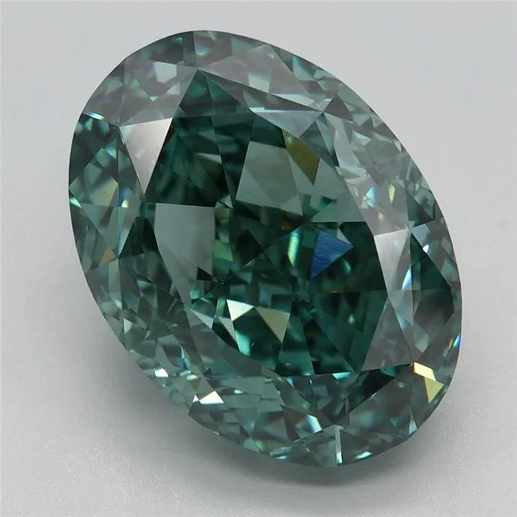 5.36ct Oval Lab Grown Diamond (Colour Fancy Vivid Green, Clarity VS1, IGI Certified)