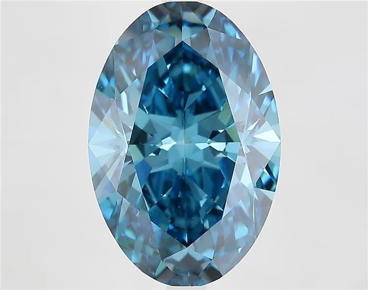 5.87ct Oval Lab Grown Diamond (Colour Fancy Vivid Blue, Clarity VVS2, IGI Certified)