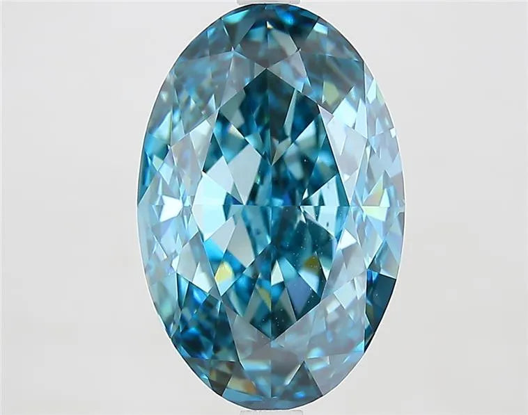 6.01ct Oval Lab Grown Diamond (Colour Fancy Vivid Blue, Clarity VVS2, IGI Certified)