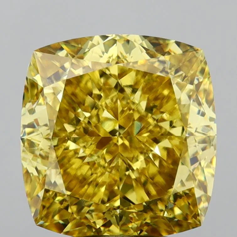 6.10ct Cushion modified Lab Grown Diamond (Colour Fancy Intense Yellow, Clarity VS1, IGI Certified)