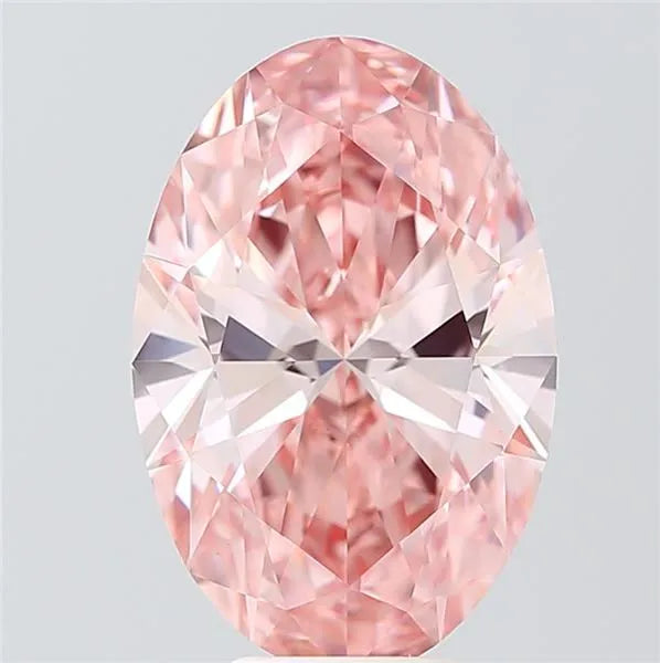 6.11ct Oval Lab Grown Diamond (Colour Fancy Vivid Pink, Clarity VVS2, IGI Certified)