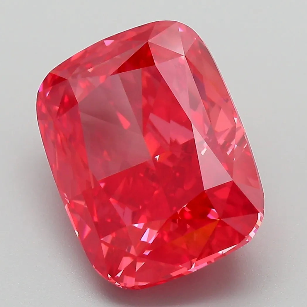6.51ct Cushion modified Lab Grown Diamond (Colour Fancy Vivid Red, Clarity VVS2, IGI Certified)