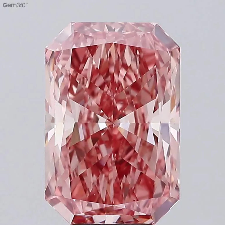 6.52ct Radiant Lab Grown Diamond (Colour Fancy Vivid Pink, Clarity VS1, IGI Certified)