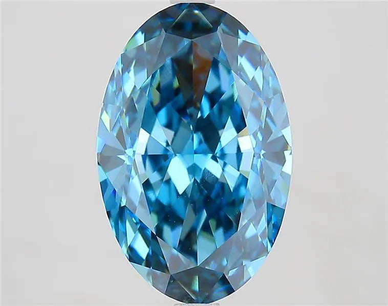 6.70ct Oval Lab Grown Diamond (Colour Fancy Vivid Blue, Clarity VVS2, IGI Certified)