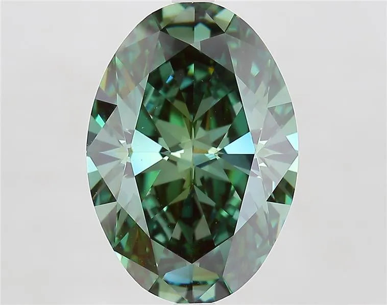 6.87ct Oval Lab Grown Diamond (Colour Fancy Vivid Green, Clarity VVS2, IGI Certified)