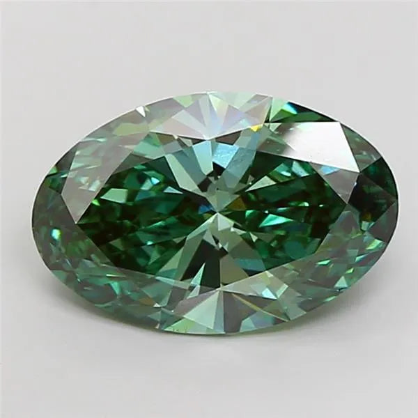 7.04ct Oval Lab Grown Diamond (Colour Fancy Vivid Green, Clarity VS1, IGI Certified)
