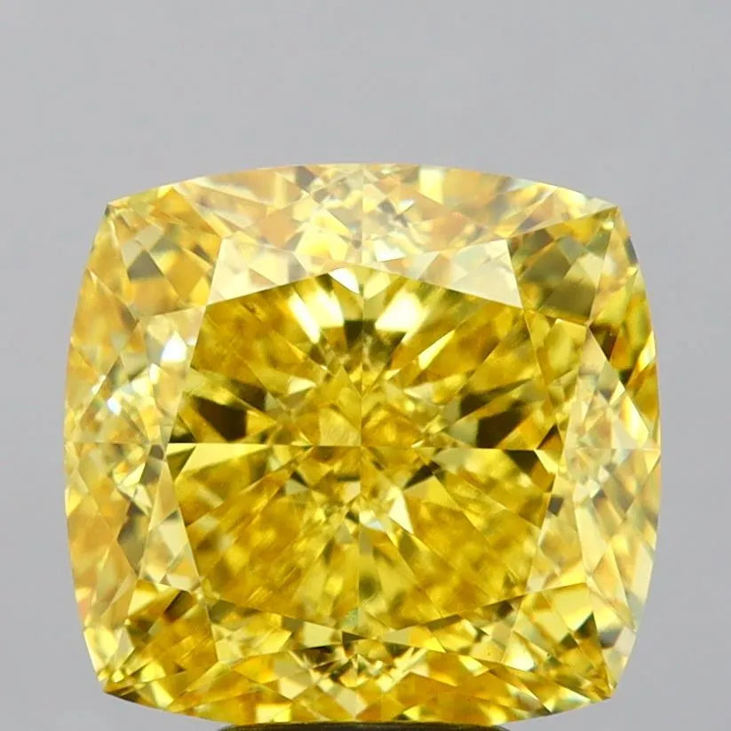 7.10ct Cushion modified Lab Grown Diamond (Colour Fancy Vivid Yellow, Clarity VVS2, IGI Certified)
