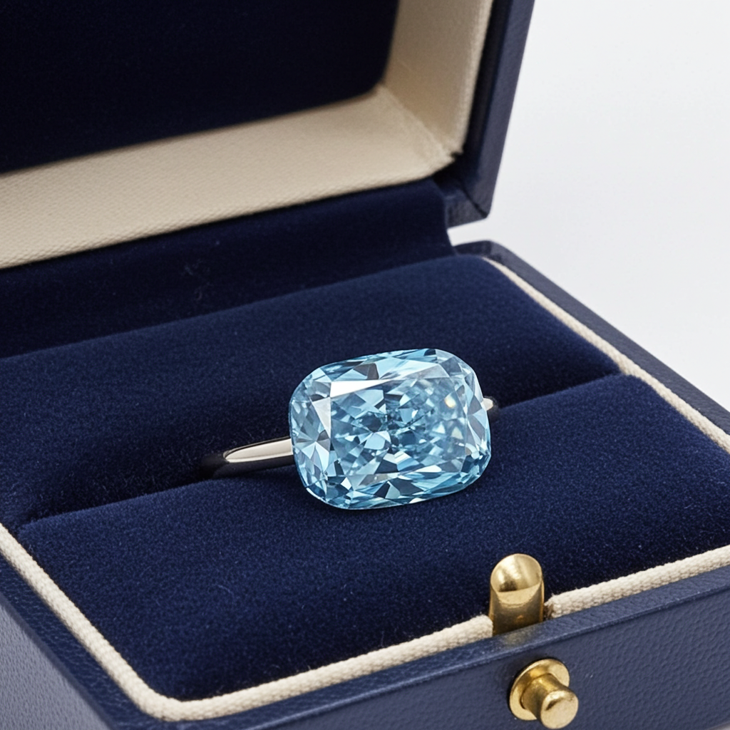 1.22ct Cushion modified Lab Grown Diamond (Colour Fancy Vivid Blue, Clarity VVS2, IGI Certified)